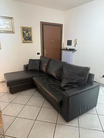 Divano artigianale in vera pelle morbida