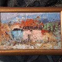 quadrino colorato Vintage, con pittura materica