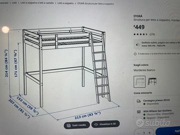 Ikea Stora letto soppalco