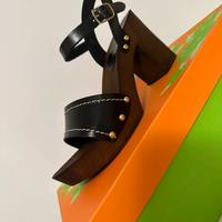 Sandali donna pelle e legno 38 nuovi Mya Benita