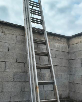 scala i alluminio con fune a 3 elementi