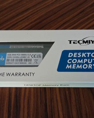 8GB DDR3 pc3-10600 (2 x 4GB)