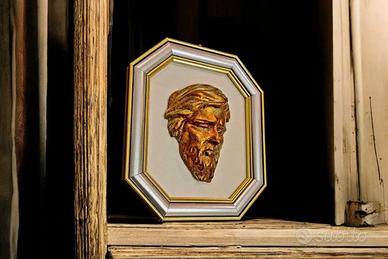Quadro con volto di cristo sfoglia argento 1000