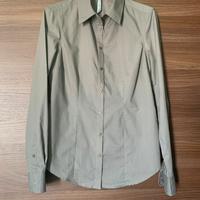 Camicia slim da donna taglia S color tortora