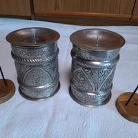 Porta candele/incensi tank scrigno in argentone