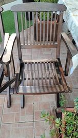 4 sedie pieghevoli legno massiccio