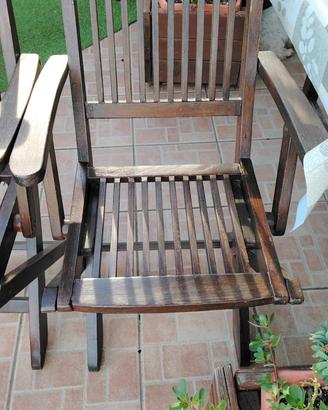 4 sedie pieghevoli legno massiccio