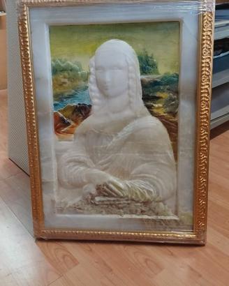 Scultura in marmo Gioconda con cornice