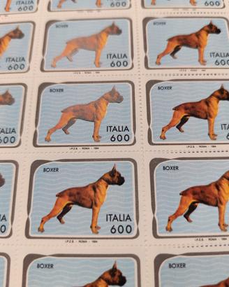 foglio 50 francobolli boxer Italia 1994