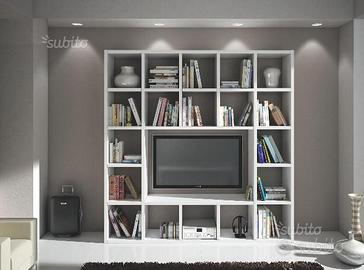 Mobile Libreria Moderno bianco frassinato Cod 35