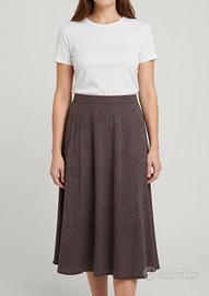 Gonna viola in viscosa elasticizzata con fantasia 