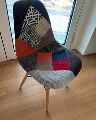 2 sedie in tessuto patchwork