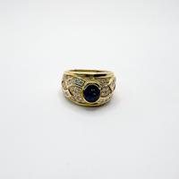ANELLO oro18 kt diamanti zaffiri