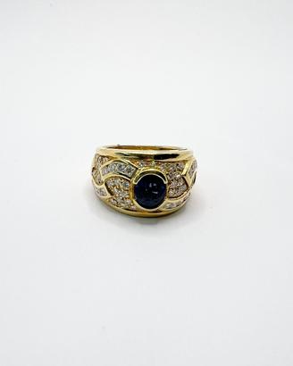ANELLO oro18 kt diamanti zaffiri