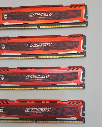 Ballistix Sport DDR4 16GB 4x4GB - 2666-2400Mhz 