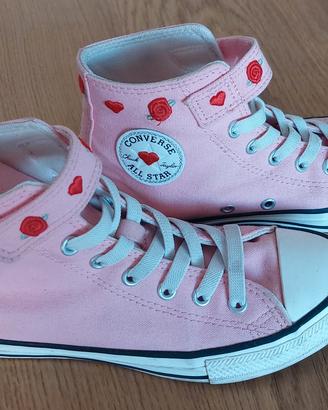 Converse All Star bambina rosa n. 35 con  fiori