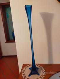 vaso vetro blu a colonna