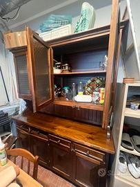 Mobile dispensa con vetrine legno