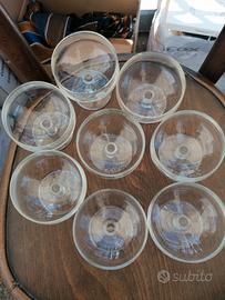8 bicchieri "ROSSO ANTICO" vintage