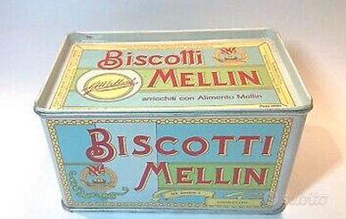 scatola di latta biscotti Mellin