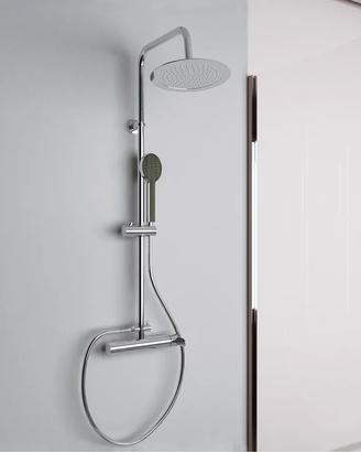 Colonna doccia 96,5h cm deviatore 2 uscite acciaio