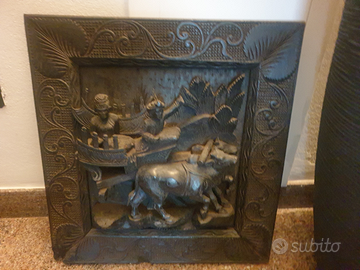 Quadro antico in legno massiccio nero