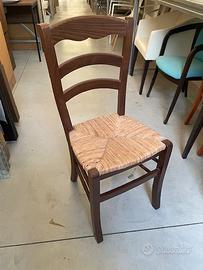 Sedia Furlana G/1128 noce scuro con seduta Paglia