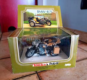 Polistil BMW R75 elephant moto sidecar 1:15 Tonka