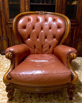 Coppia di poltrone Chesterfield