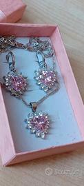 set collana con orecchini in argento con zirconi r