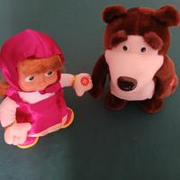 MASCHA e ORSO, Coppia Pelusce -funzionano a pile.