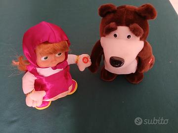 MASCHA e ORSO, Coppia Pelusce -funzionano a pile.