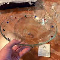 Vaso Centrotavola Vetro Martellato Pietre Colorate