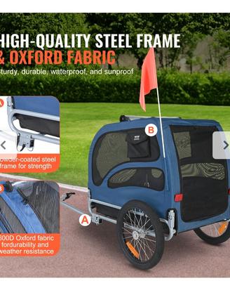 rimorchio bici per cani