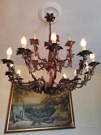 lampadario in bronzo