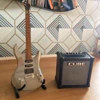 Chitarra Washburn RX10 amplificatore Roland Cube