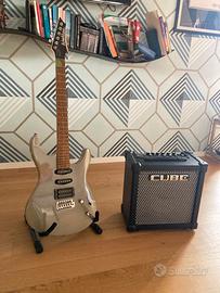 Chitarra Washburn RX10 amplificatore Roland Cube