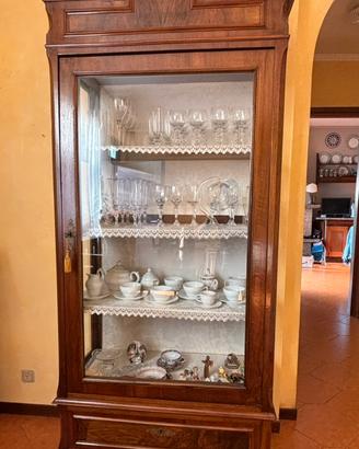 Vetrina/cristalliera antica noce fine’ 800