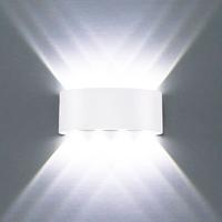 6 APPLIQUE LED LAMPADA BIANCA DA PARETE OVALE