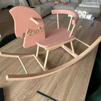 Cavallino a dondolo legno bambini personalizzato G