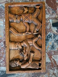 quadro in legno intagliato vintage