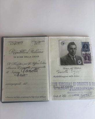 Passaporto anni 50