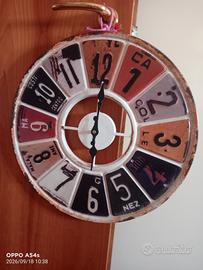 Nuovo orologio da parete vintage in latta 