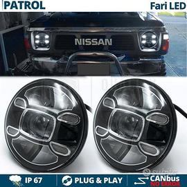 2 FARI LED 7'' per NISSAN PATROL GR Y60 OMOLOGATO