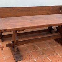 Tavolo legno con cassapanca 200x80