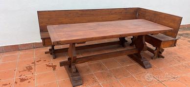 Tavolo legno con cassapanca 200x80