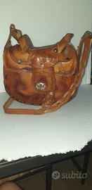 Borsa tracolla cuoio sella western messico anni 80