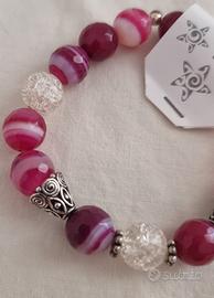 Bracciale Agata Striata fucsia