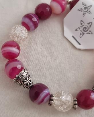 Bracciale Agata Striata fucsia