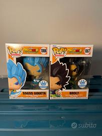 Funko pop 1866 SSGSS Gogeta e funko pop 1867 Broly